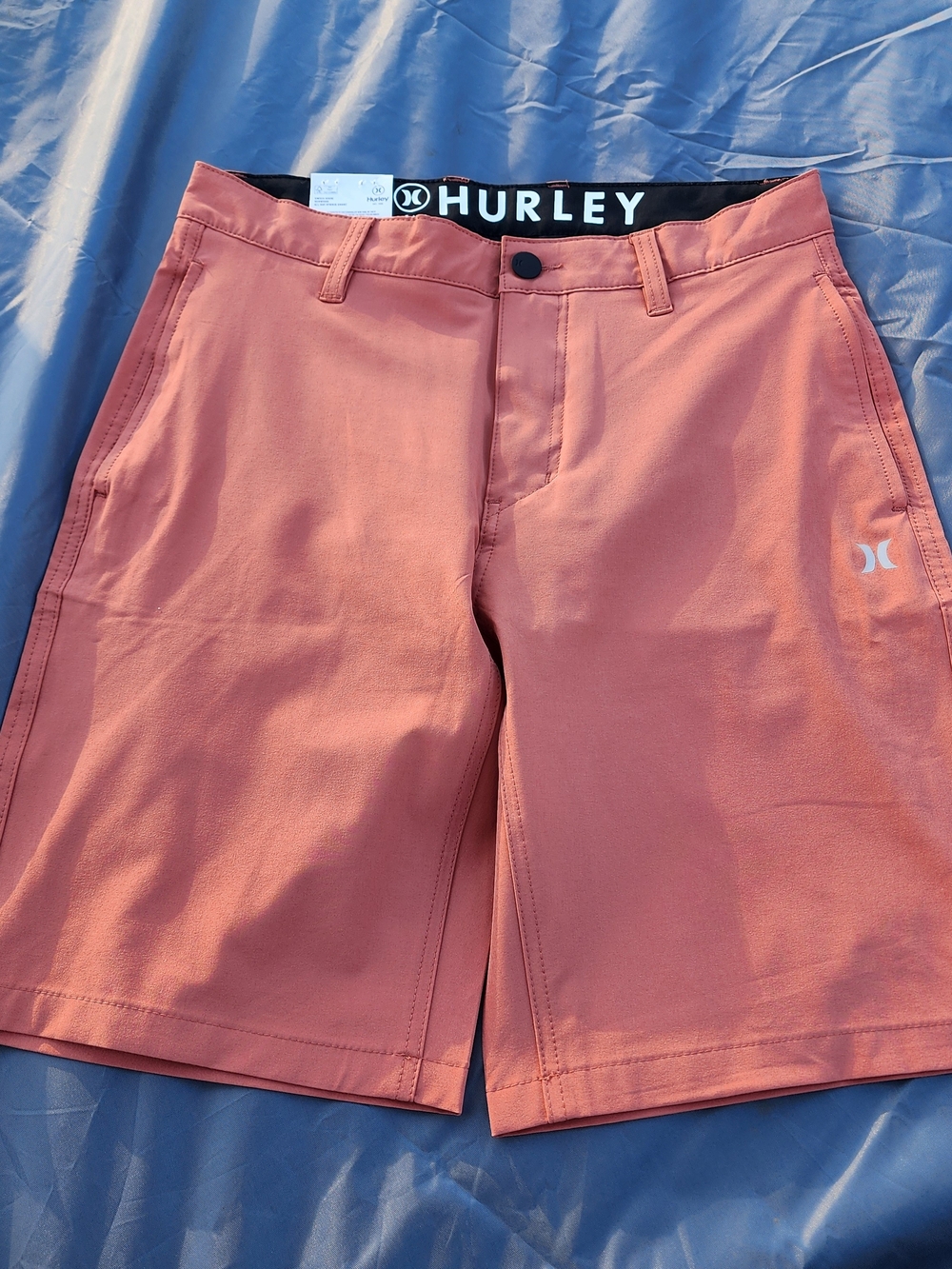 Hurley Men’s Coral-Orange Flat Front Shorts